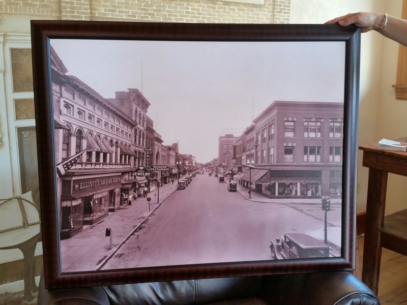 Framed print of a historic Main Street photo
