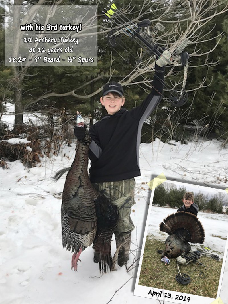 Photo print of a young hunter with a turkey