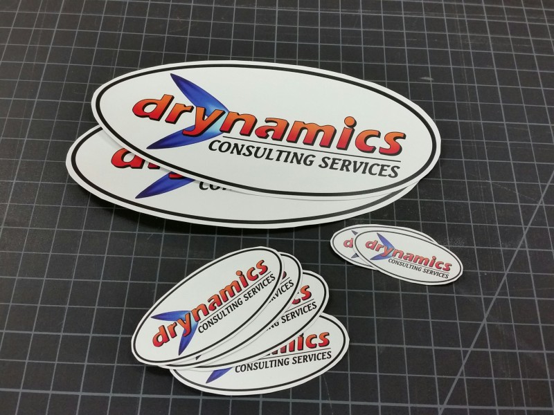 Die-cut drynamics stickers