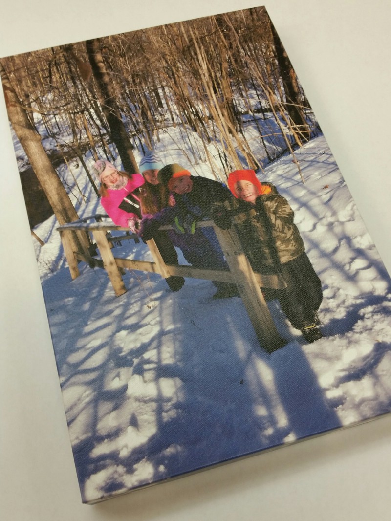 Canvas wrap of children playing in the snow